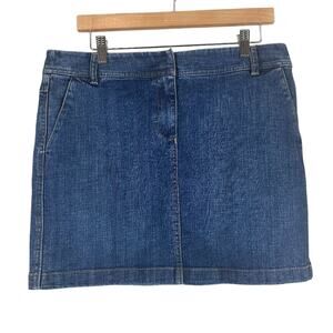 Ann Taylor LOFT Mini Denim Skirt Womens 8 Medium Wash 90s Y2K Preppy Indie